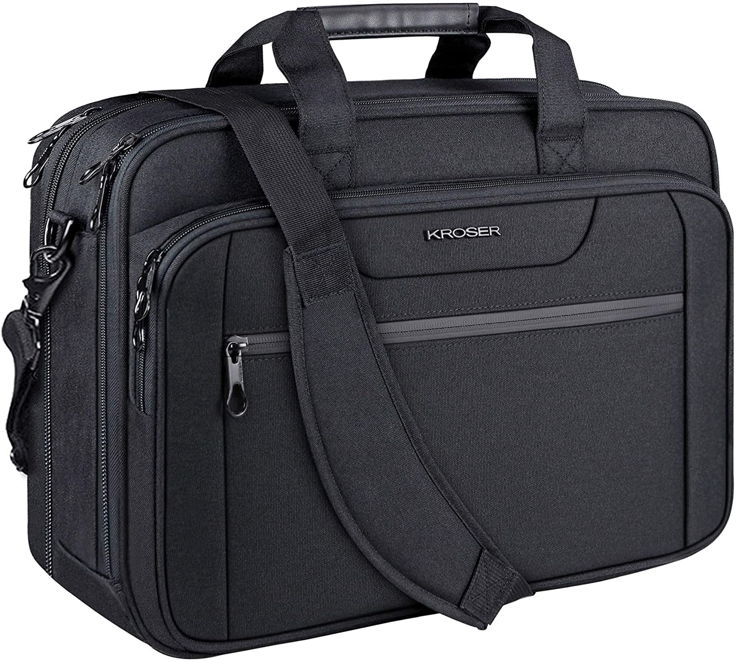 Laptop Bag Expandable Laptop Briefcase Fits up to 17.3 Inch Laptop Water-Repellent Shoulder Messenger Bag Computer Bag for Travel/Business/Men/Women-Black