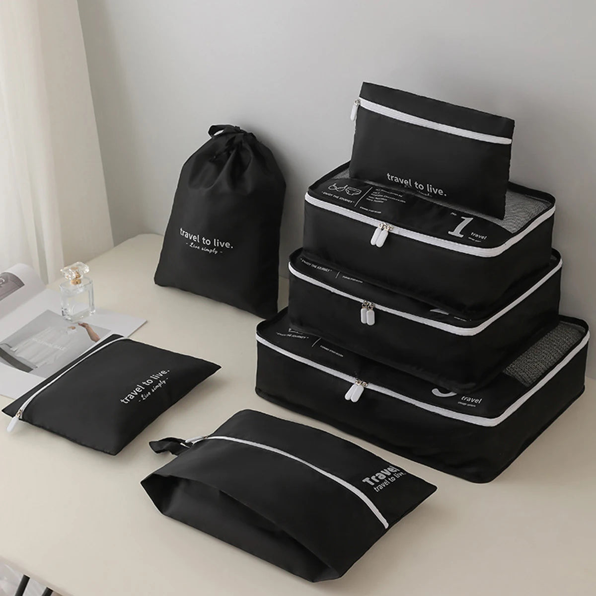 4Pcs/Set Travel Compression Bag Luggage Organizer Travel Pouch Packing Cubes for Travel Bag Organizer Travel Storage Bag