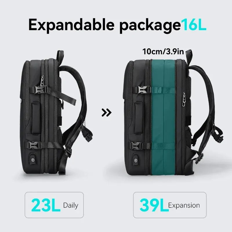 Large Travel Backpack Men Multi-Functional 39L Expandable Airline Approved 17.3Inch Laptop Backpack Ykk Zipper