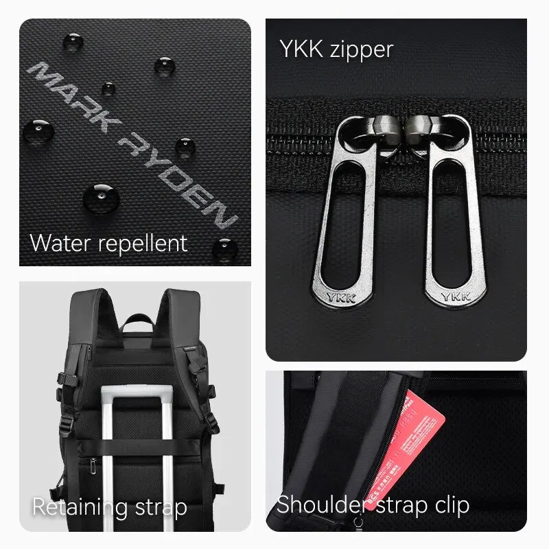 Large Travel Backpack Men Multi-Functional 39L Expandable Airline Approved 17.3Inch Laptop Backpack Ykk Zipper