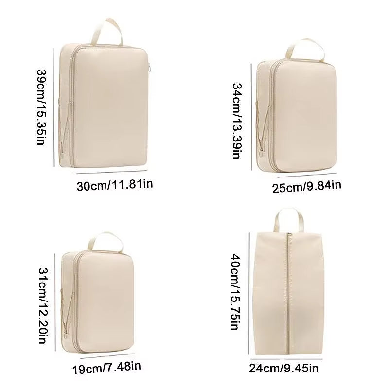 4Pcs/Set Travel Compression Bag Luggage Organizer Travel Pouch Packing Cubes for Travel Bag Organizer Travel Storage Bag