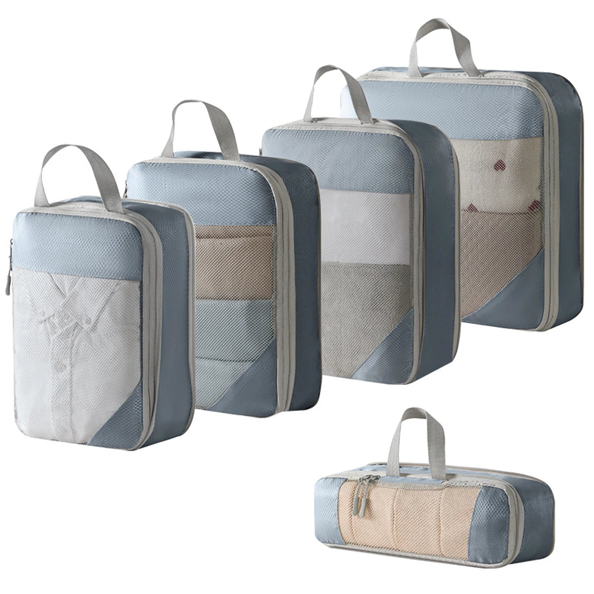 4Pcs/Set Travel Compression Bag Luggage Organizer Travel Pouch Packing Cubes for Travel Bag Organizer Travel Storage Bag