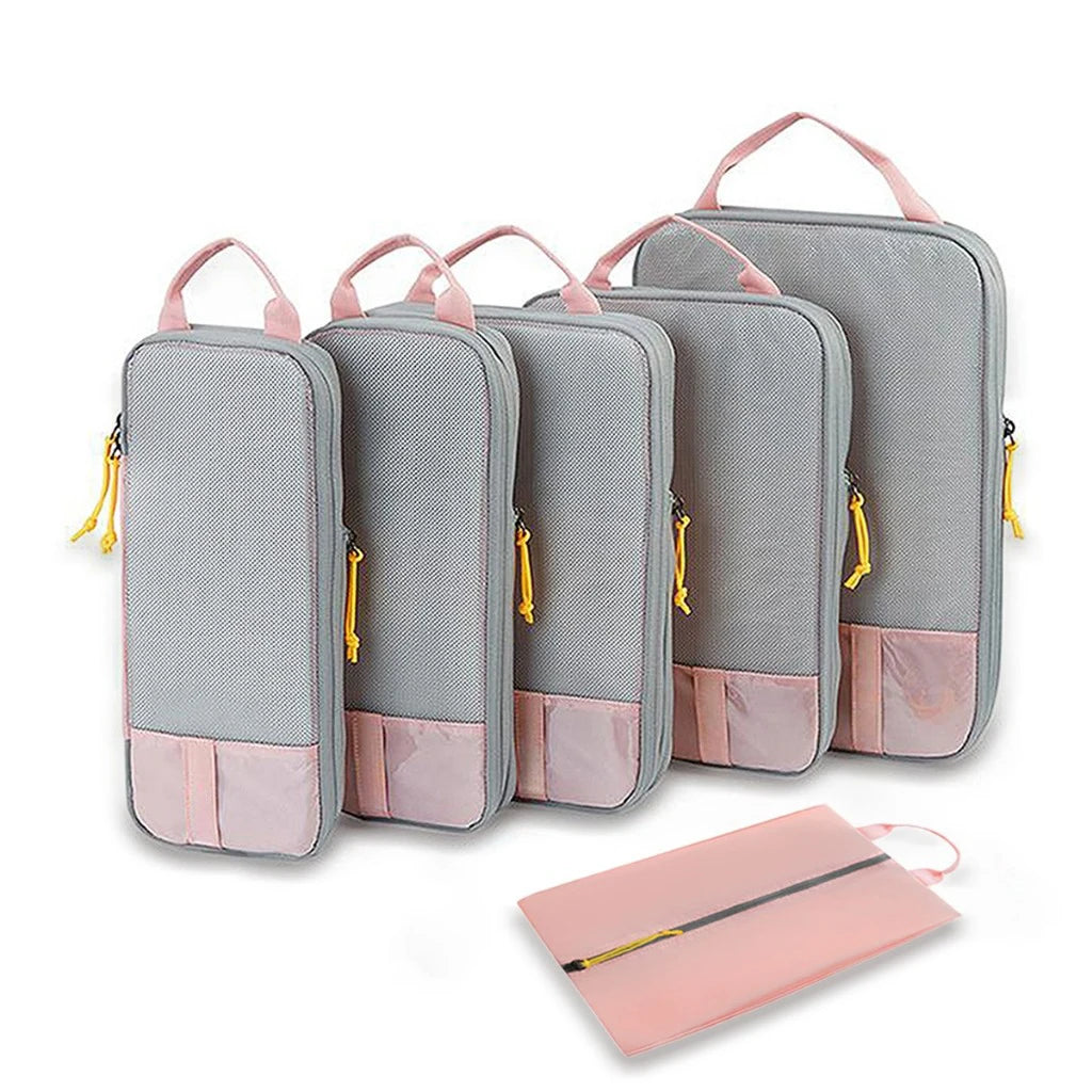 4Pcs/Set Travel Compression Bag Luggage Organizer Travel Pouch Packing Cubes for Travel Bag Organizer Travel Storage Bag