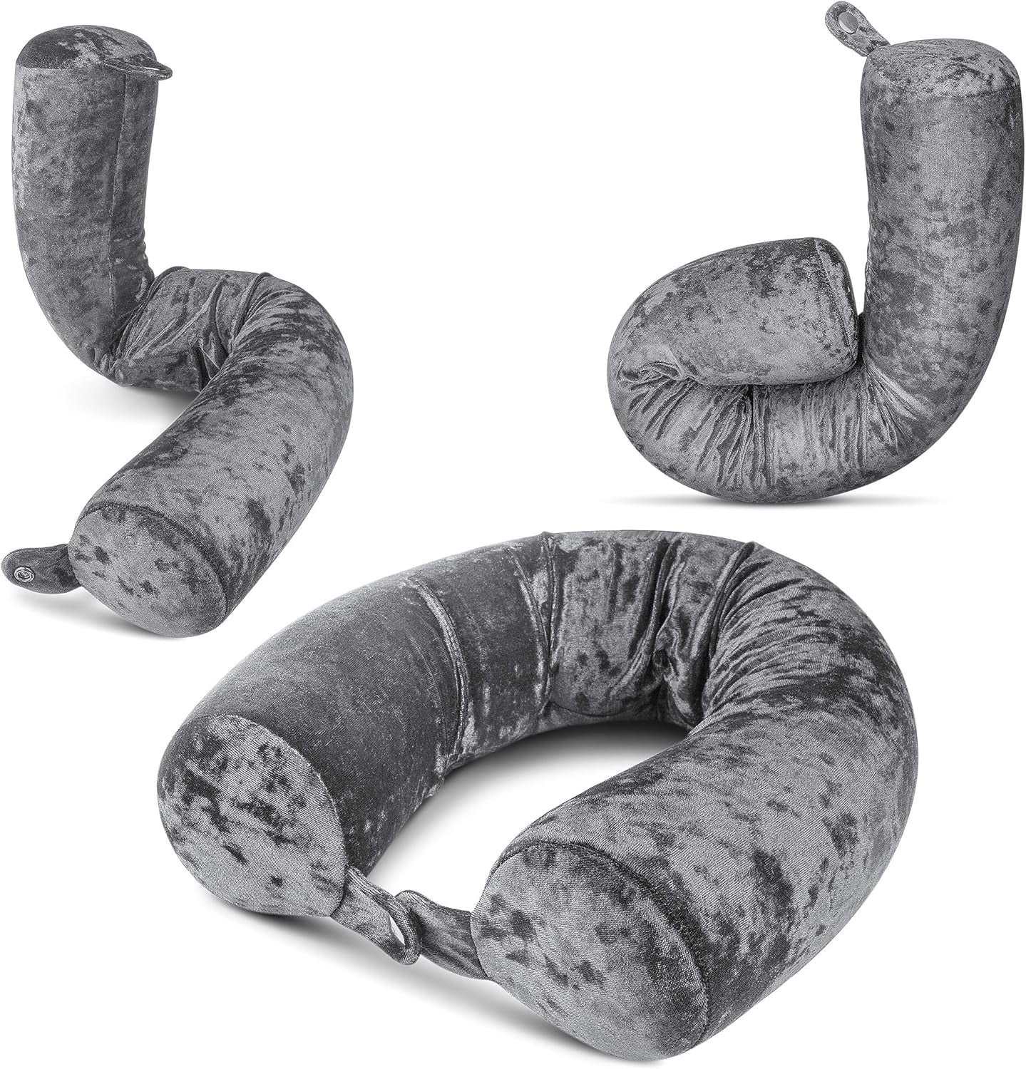 Flex Universal Memory Foam Travel Neck and Body Pillow - Grey