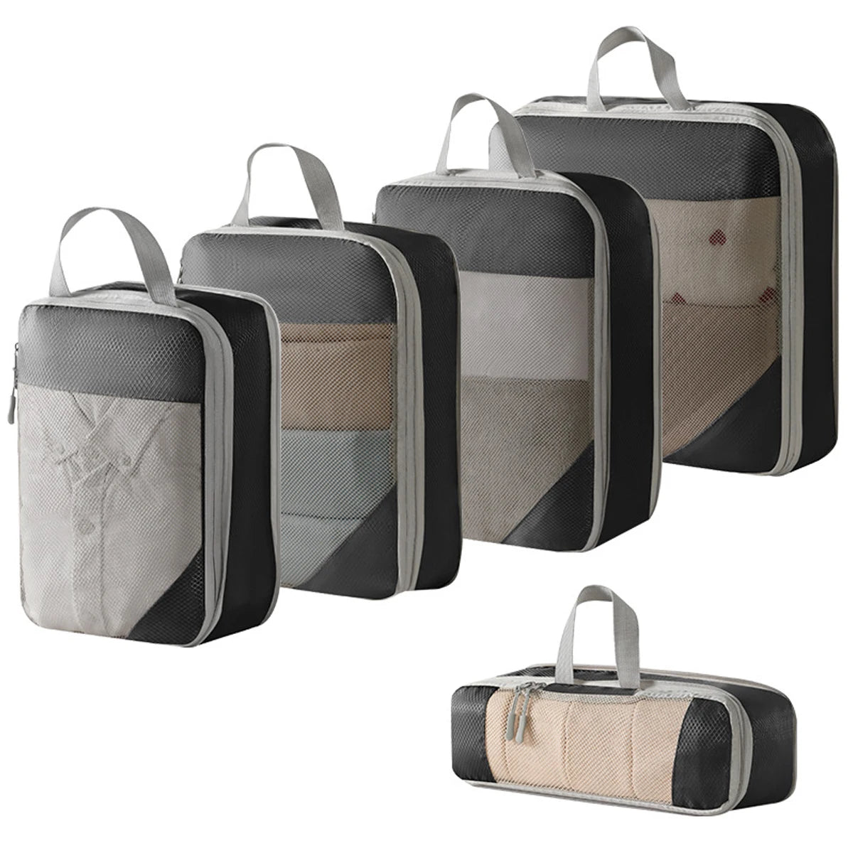 4Pcs/Set Travel Compression Bag Luggage Organizer Travel Pouch Packing Cubes for Travel Bag Organizer Travel Storage Bag